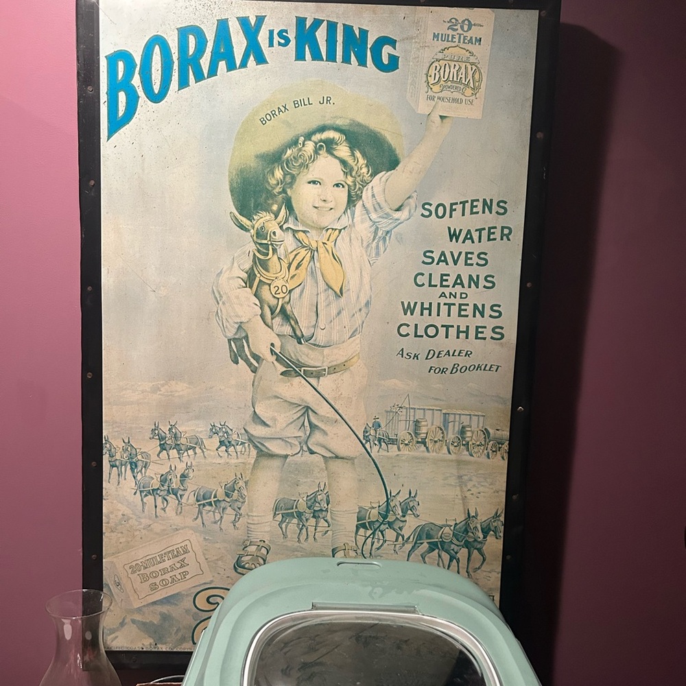 Borax Household Products 20 Mule Team Vintage Metal Advertisement Hanging Sign